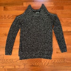 Black and white knit sweater